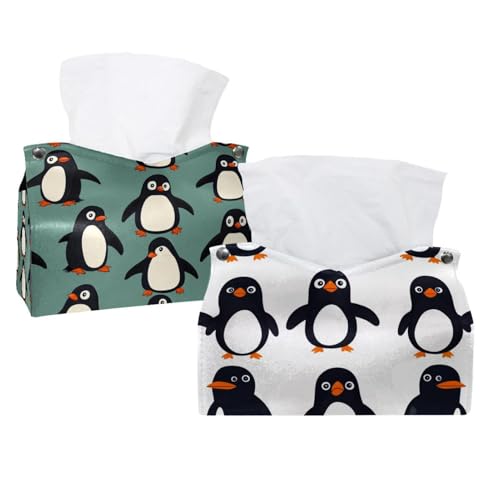 Paquete de 2 bonitos pingüinos (6) cajas de pañuelos, caja de toallas de papel para hotel y restaurante