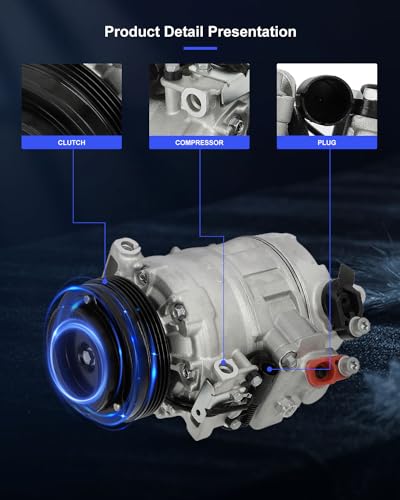 Image of ECCPP A /C Compressor with Clutch Fit for BMW X3 2.5L 3.0L 2004-2006 | Fit for BMW 325Ci 325i 325xi 2.5L 2003-2006 Fast Cooling AC Compressor