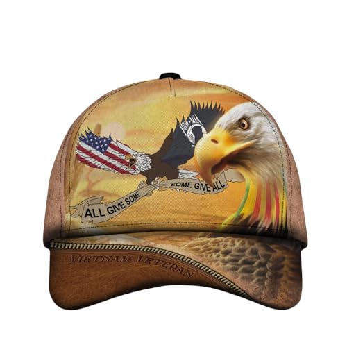 Vetadn-Premium Vietnam Veteran Hat Eagle All Gave Some Cap Military Gift for Grandpa Dad Husband Adjustable Strap Back