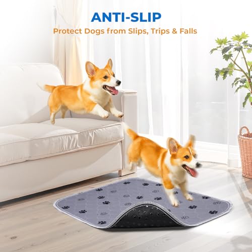Image of Fostanfly Reusable Puppy Pads, 2 Pack 18 inchx 24 inch Washable Pee Pads for Dogs, Absorbent and Leakproof Wee Wee Mat, Waterproof Non Slip Training Mats for Potty, Crate, Playpen, Bed, Sofa