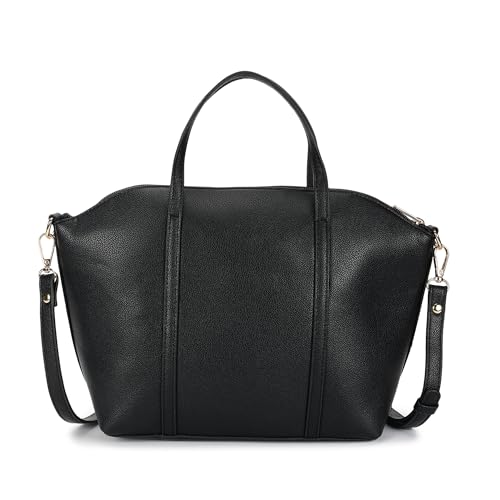 Image of Fastrack Urban Chic Satchel for Women, Sleek Faux Leather Satchel with Gold Accents and Zip Closure, Spacious 7.04L with Organised Compartments, Trendy Handbag for Daily Use