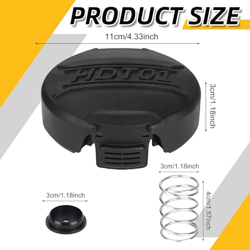 Eyoloty DWO1DT995 Replacement Trimmer Head Cap Compatible with Dewalt DCST920 DCST922 DCST970 DCST990 DCST925 Cordless String Trimmer Weed Eater,with Replacement Spring & Base Parts (5 Pack)