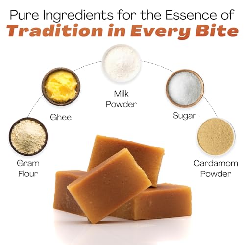 Image of ASHA SWEETS Handcrafted Mysore Pak (Pack of 4 x 500g) | Made with Pure Desi Ghee | Melts in Mouth | Special Indian Mithai | Delicious & Healthy Exclusive Sweets Gift Box | Traditional Taste of Mysuru