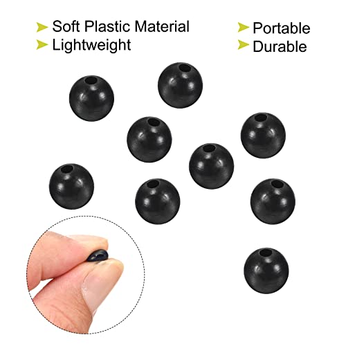 Patikil 4Mm Fishing Beads, 200 Pieces Soft Plastic Fishing Bait Eggs Rig Bead Tackle Tool Round, Black #TOP3
