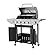 4-Burners Propane Gas Grill with Side Burner & Thermometer, 42,000 BTU Output Stainless Steel Grill for Outdoor BBQ and Camping, Patio Backyard Barbecue (4 Burner+Side Burner)
