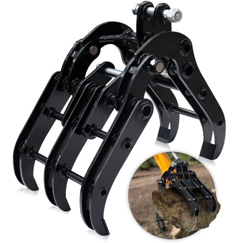 DANWIWEE Mini Excavator Grabber Attachments Small Excavator Wood Grabber Grapple Metal Gripper Digger Accessories Span: 90MM/3.54in Hole Diameter: 25MM/0.98in Center Wheelbase: 90MM/3.54in