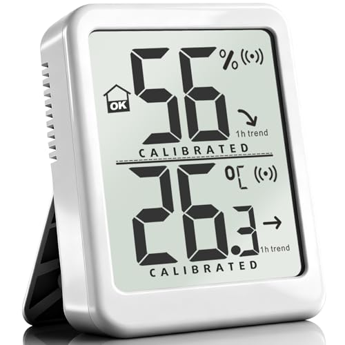 Antonki Thermometer Hygrometer Innen mit Schalter ℃/℉, Feuchtigkeitssensor für Schlafzimmer, Babyzimmer, Reptilien, Terrarium, Pflanzen –...