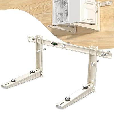 Mini Split Wall Mounting Bracket: Wall Mount Ac Bracket for Outside 7000-12000 BTU Mini Split Air Conditioner with Leveler Universal Ductless AC and Heat Pump Systems Outdoor- Up to 400 LBS