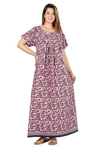 Image of Monique Brand 100% Pure Cotton Nighty for Woman | Floral Gown for Women Night Wear | Cotton Nighty for Women Stylish | Maxi for Women Cotton