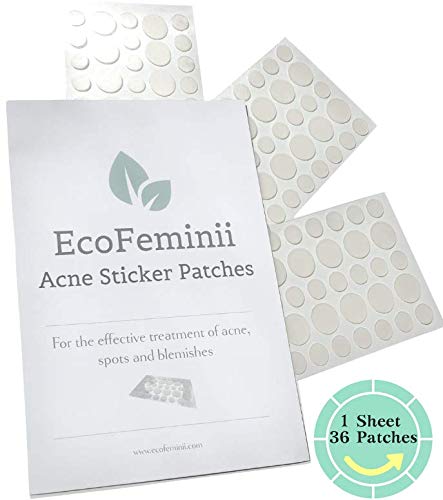 EcoFeminii Targeted Spot & Blemish Repair Acne Patches- 36 Count/1 Sheet-Absorbing Hydrocolloid Dot Covers Repair-Effective on Oily/Combination Skin-Discreet & Transparent Remedy Ultra Clear Face