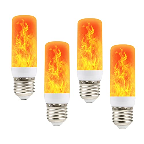 ConBlom Flame Effect Light Bulbs, White, 4 Count (Pack of 1)