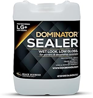 5 Gal. DOMINATOR LG+ Clear Acrylic Sealer | Low Gloss Paver Sealer | Wet Look, Color Enhancing | Professional Grade | Concrete Pavers and Decorative Concrete | Fast Dry | Driveway, Patio and Walkways