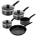 KUHN RIKON Easy Induction zestaw 5 naczyń do gotowania, rondel 16/18/20 cm, patelnia 24 cm, patelnia do mleka 16 cm, nadaje się do płyt indukcyjnych, aluminium, aluminium