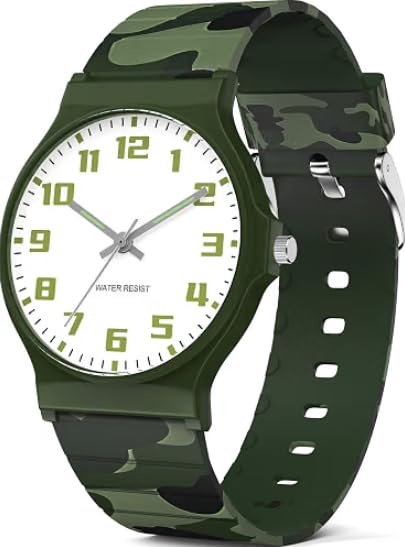 Kids Analog Watch 30M Waterproof Boys Girls Ages 5-15 Learning Time
