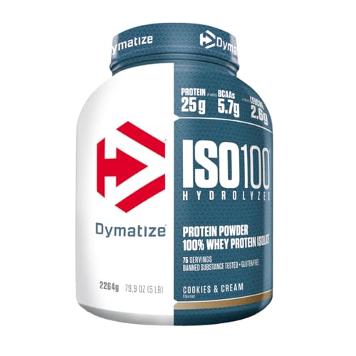 Dymatize ISO 100 Hydrolyzed Cookies & Cream 2264g - Hidrolizado de Proteína de Suero Whey + Aislado en Polvo