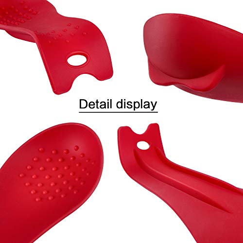 Msy Bigsunny Silicone Spoon Rests, Cooking Utensils Holder For Kitchen (2, Red-Red) #TOP5