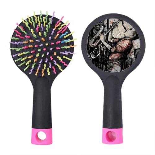Brosse à cheveux démêlante coussin Jazz Music Street Culture pour un coiffage quotidien fluide