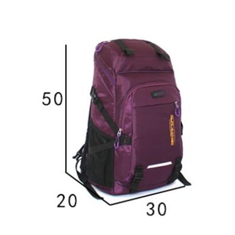 Eysee Backpack Canvas Camping Hiking Backpack Trekking Backpack Water Resistant Rucksack for Men Women, Purple, 56 long