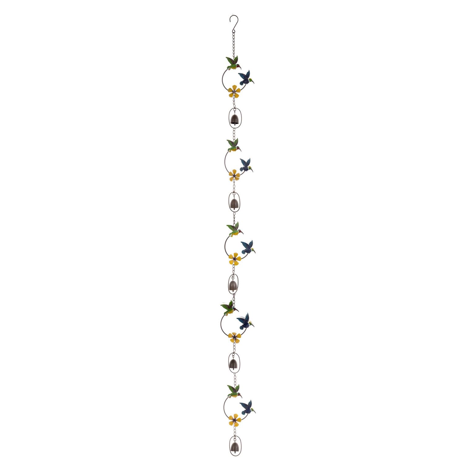Carillon à vent colibri GANZ en fer avec clochettes de jardin 189 cm