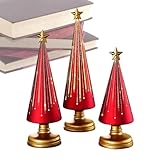 Qoukonao Decoración de árbol de Navidad para mesa, centros de mesa de Navidad, figura de árbol de estrella de resina, para decoración de fiesta de invierno, centros de mesa