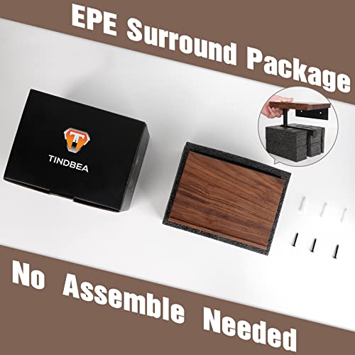 Tindbea TP-WD Toilet Paper Holder With Wood Shelf, Wooden Wall Mount Tissue Paper Roll Holder, Matte Black Stainless Steel Bathroom Accessories Decor Household Home Apartment Restroom Essentials  thumb #6