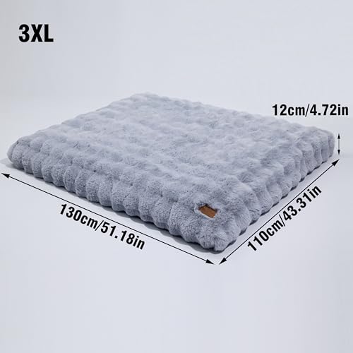 BingoPaw XXXL Hundebett Grosse Hunde: flauschig Hundebett waschbar Hundematratze wasserdicht, abnehmbar plüsch Hundekissen Haustierbett für super große oder 2 Mittelgroße Hunde, Grau, 130x110x12 cm