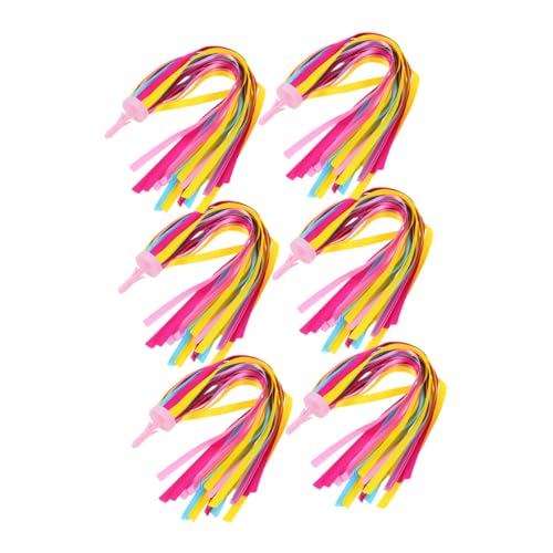 ibasenice 6個用バイクタッセル 飾りリボン付きハンドルバーアクセサリー 風で揺れる耐候性ストリーマー 自転車スクーター用 性向上装飾