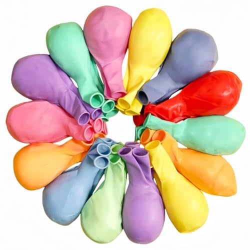 Image of 100 Pack 18 inch Pastel Balloons 10 Kinds Colors Colorful Party Balloon Bulk for Various Party Events Decorations