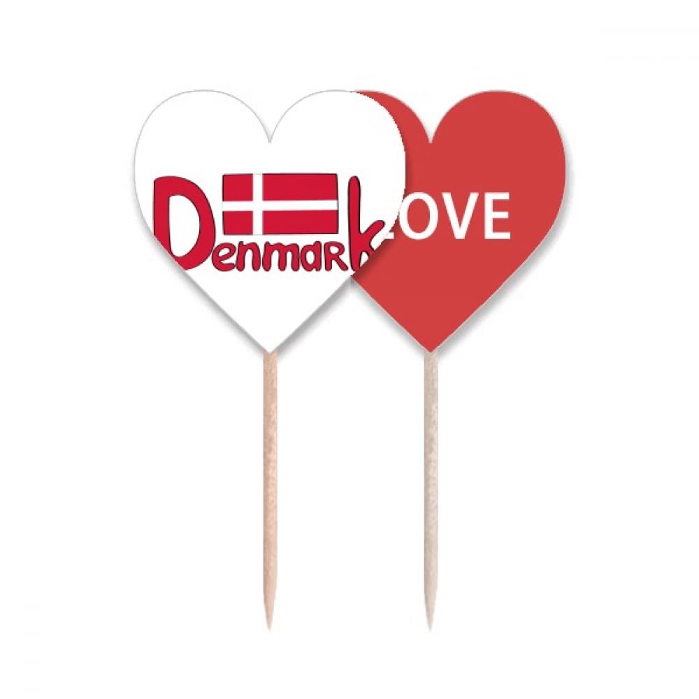 Cure-dents drapeau rouge en cœur Demark pour cupcake et buffet