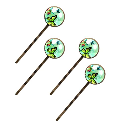 Épingle à cheveux papillon vert printanier pour coiffure bohème et décoration de fête
