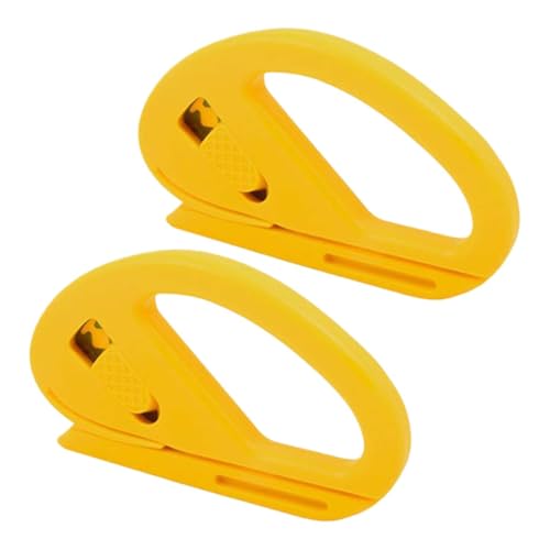 2PCS Wrapping Paper Cutter, Safety Vinyl Film Cutter, Wrap Cutter Tool with Razor Blade, Retractable Utility Knife, Craft Knife for Car Wrap, Window Tint, Craft Making (Yellow)