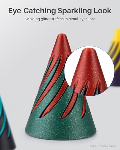 image for ELEGOO PLA Filament 1.75mm Sparkle Black 1KG, Glitter Twinkling 3D Pri