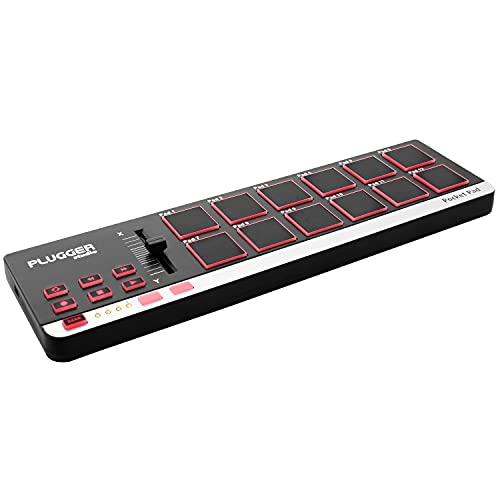 Plugger Studio Pocket Pad Contrôleur MIDI USB ultra compact pour ordinateur PC et Mac. 12 pads...