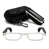 Faltbare Lesebrille Damen Herren, Anti Blaulicht Metall Lesehilfe, Mini...