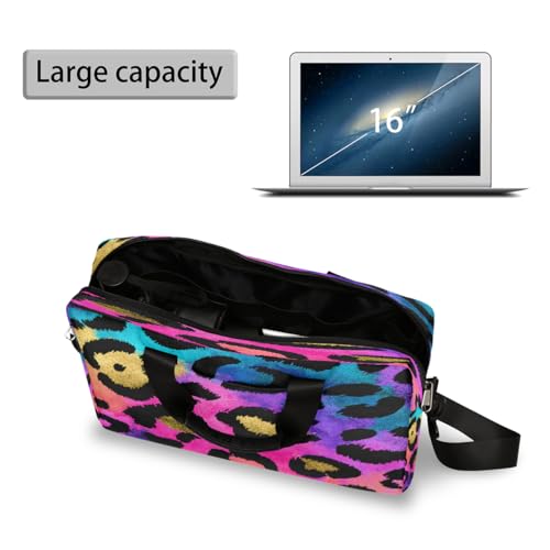 Bolso para portátil 16 pulgadas estampado leopardo colorido resistente al agua miniatura 5