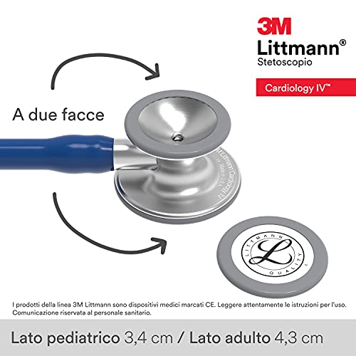 Littmann 6154 3M Cardiology IV Stethoscope, 27 Inch (Standard-Finish Chestpiece, Navy Blue Tube) - Image 4