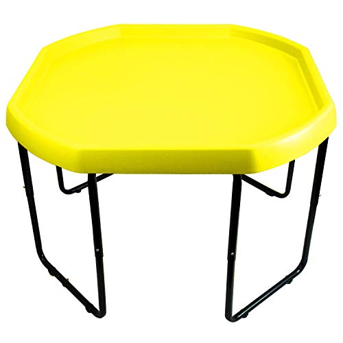 simpa Junior Plastic Sand Pit Toys Large 100cm Mixing Play Tray - YELLOW with 3 Tier Height Adjustable Stand.