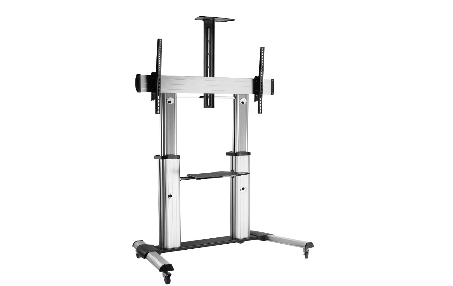 Hot Tech! Ultra Heavy Duty Mobile Stand TV Cart Mount for 60” -100” Inch Flat Screens TV Stand with Wheels LCD LED Screen Mobile TV Cart with Height & Tilt Adjustable Shelf Trolley Floor Stand