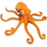 pulpo gigante rojo Peluche de pulpo con telas de diseño elegidas por su suavidad y realismo realista. Los materiales de felpa de alta calidad y el relleno de poliéster resistente han sido seleccionados para soportar hasta años de diversión y abrazos.