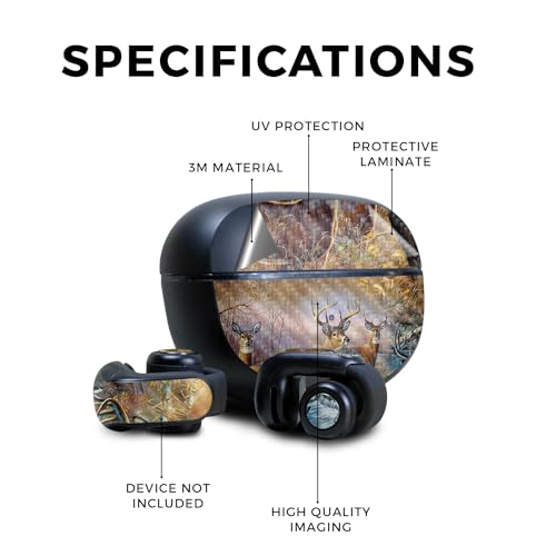 Image of Carbon Fiber Skin Compatible with Bose Ultra Open Earbuds - Deer Pattern - Premium 3M Vinyl Protective Wrap Decal Cover - Easy to Apply | Crafted in The USA by MightySkins