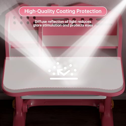 Kids Desk & Chair Set with Storage - Adjustable Ergonomic Study Desk - Image 6
