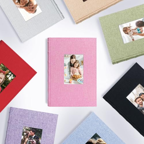 Vienrose Fotoalbum zum Einstecken, 33x23 cm Fotobuch mit 50 Weißen Seiten, Memo-Album mit Leinen Einband von 300 Fotos Geschenk für Absolvierte Geburtstag Weihnachten Hochzeit Familie Baby