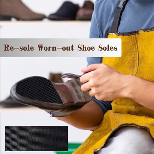 Image of EACOZY Shoe Sole Repair, Rubber Sheet Bottom Soles for Shoes Boots, 5 /32 inch Thick, Black