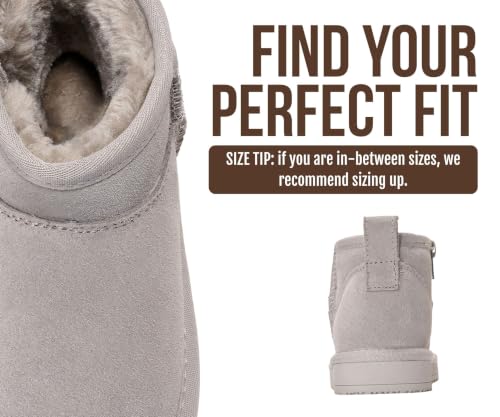 Image of Project Cloud Girls 100% Genuine Leather Non Slip Fur Lined Ankle Boots | Water Resistant Lightweight Memory Foam Insole Cozy Fall Shoes for Boys & Girls Kids Footwear Outdoor Everyday Kids Boots