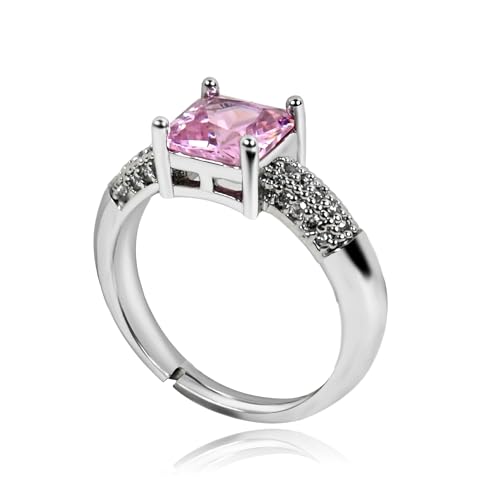 Image of Square Stone Ring for Women & Girls | Alloy Stone | Gemstone Jewelry for Engagement, Wedding, Party | Gift for Anniversary, Birthday & Special Occasions