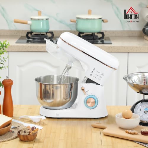 Stand Mixer 5L for Baking 6 Speeds and Pulse Setting 1400W, White - Image 2