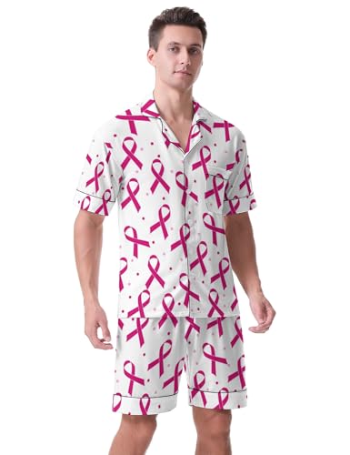 Men's Pajamas Sets Short Sleeve Pjs Sleepwear Loungewear Pajamas Button Down Soft Pj Sets4