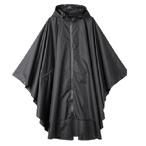 Wzxksoac Poncho de Lluvia Chaqueta Abrigo Impermeable Chubasquero con Capucha para Adultos con Bolsillos