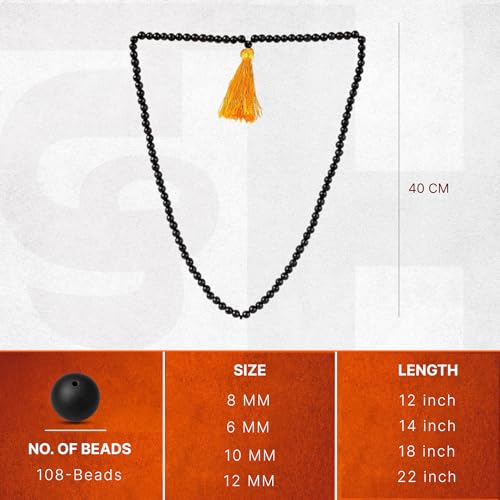 Image of Divine Hindu Authentic Karungali Mala Original 108 Beads - Natural Black Ebony Wood Jaap Mala for Meditation, Yoga & Prayer - Pure Karungali Wood Rosary for Success, Protection