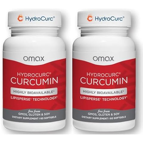 Omax3 2 Pack- HydroCurc Turmeric Curcumin Softgels, Highly Bioavailable MCT Oil Nanoparticle for Potency & Absorption, Joint Health, 120 Softgels Cover